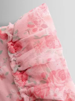 Gelegenheidskleding|Jojo Maman Bébé Printed Tulle Ruffle Party Dress