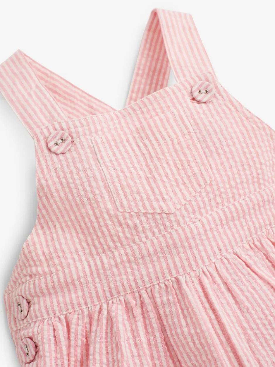 Tuinbroeken|Jojo Maman Bébé Seersucker Stripe Culotte Dungarees