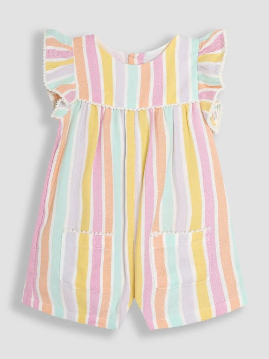 Jumpsuits En Playsuits*Jojo Maman Bébé Speelpakje van 100% katoen met ruchemouwen