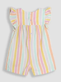 Jumpsuits En Playsuits*Jojo Maman Bébé Speelpakje van 100% katoen met ruchemouwen