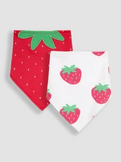 Slabbetjes*Jojo Maman Bébé Strawberry Dribble Bibs 2 Pack