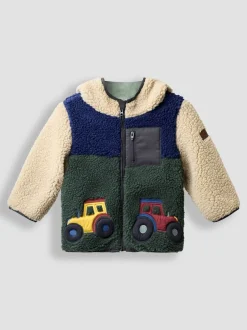 Jassen, Jacks En Kinderwagenpakjes|Jassen En Jacks|Jojo Maman Bébé Teddy Fleece Jas met Applicatie
