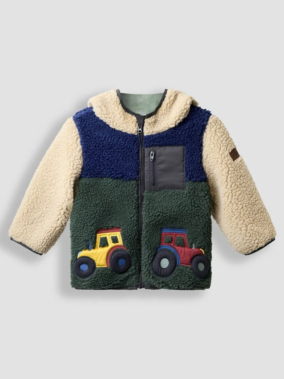 Jassen, Jacks En Kinderwagenpakjes|Jassen En Jacks|Jojo Maman Bébé Teddy Fleece Jas met Applicatie
