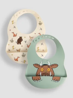 Slabbetjes|Jojo Maman Bébé The Gruffalo 2-Pack Silicone Bib Set