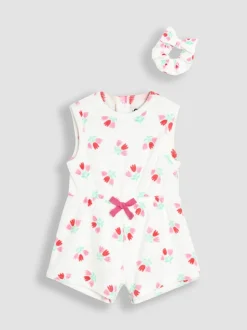 Jumpsuits En Playsuits*Jojo Maman Bébé Towelling Sunsuit & Scrunchie