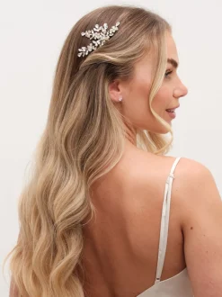 Haaraccessoires|Jon Richard Pearl Crystal Floral Comb