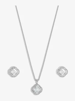 Sieraden|Jon Richard Tone Cubic Zirconia Clover Set