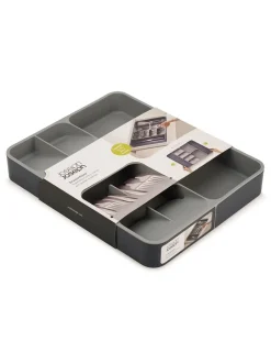 Joseph Joseph|Keukenopslag|Joseph Joseph grijze Drawer Store uitschuifbare bestekbak
