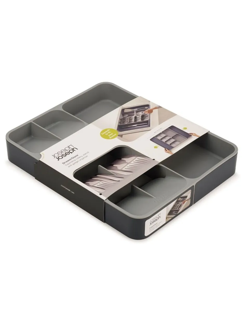 Joseph Joseph|Keukenopslag|Joseph Joseph grijze Drawer Store uitschuifbare bestekbak