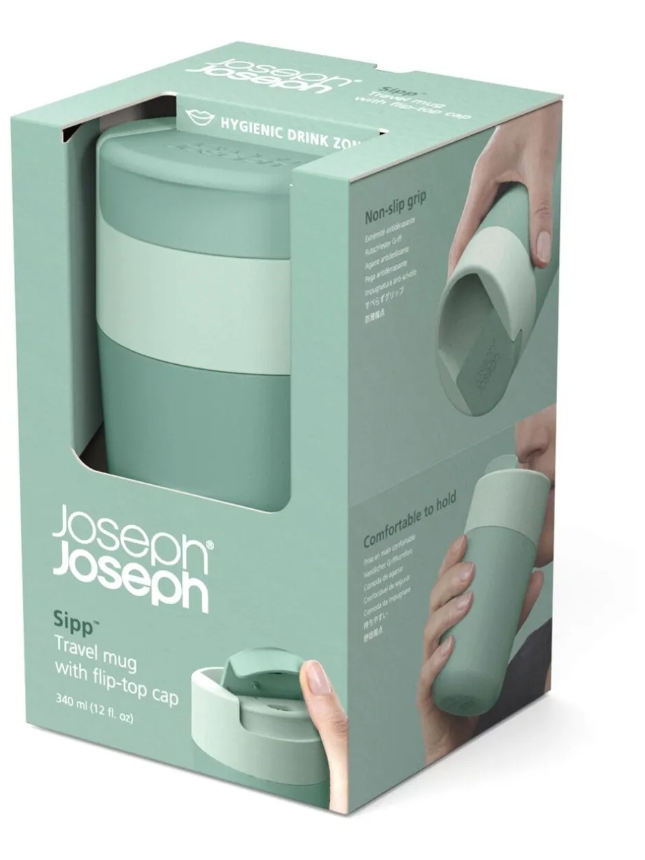 Joseph Joseph|Joseph Joseph Sipp reisbeker met hygiënische deksel Groen