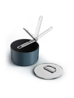 Joseph Joseph|Joseph Joseph Space Folding Handle Ceramic Nonstick 19cm Saucepan and Lid