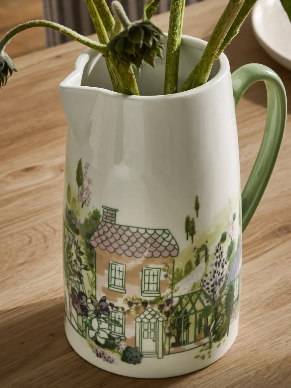 Vazen*Next Jug Vase Pastel House Scene