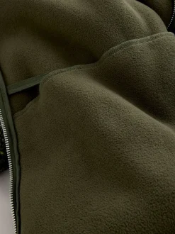 Loungewear|Jassen En Jacks|Next - Doorritsbare funnel Borg Fleece Kaki Groen nep