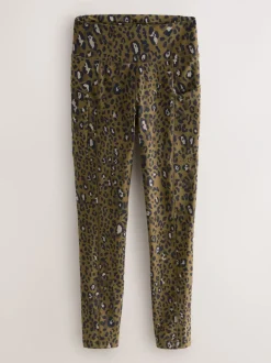 Sportkleding|Leggings En Joggingbroeken*Next - Outdoor legging met fleecevoering en warme handgreep Kaki met dierenprint
