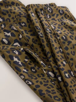 Sportkleding|Leggings En Joggingbroeken*Next - Outdoor legging met fleecevoering en warme handgreep Kaki met dierenprint