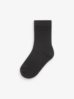 Sokken En Panty's|Sokken|Next - Verpakking van 7 paar fijngeribbelde sokken met hoog katoengehalte Kaki/grijs