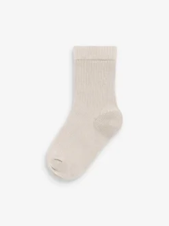 Sokken En Panty's|Sokken|Next - Verpakking van 7 paar fijngeribbelde sokken met hoog katoengehalte Kaki/grijs