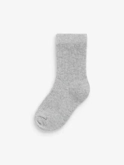 Sokken En Panty's|Sokken|Next - Verpakking van 7 paar fijngeribbelde sokken met hoog katoengehalte Kaki/grijs