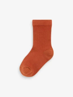 Sokken En Panty's|Sokken|Next - Verpakking van 7 paar fijngeribbelde sokken met hoog katoengehalte Kaki/grijs
