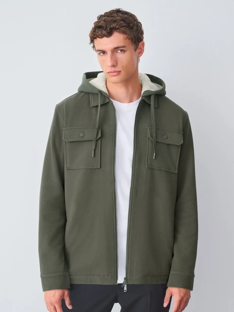 Sweaters En Hoody´S|Sweaters En Hoody´S*Next - Borg overshirt met fleecevoering Kakigroen