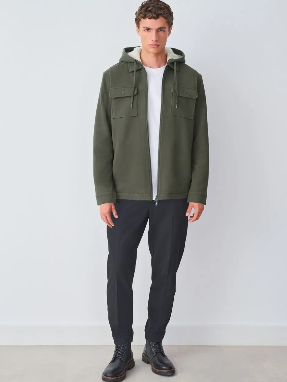 Sweaters En Hoody´S|Sweaters En Hoody´S*Next - Borg overshirt met fleecevoering Kakigroen