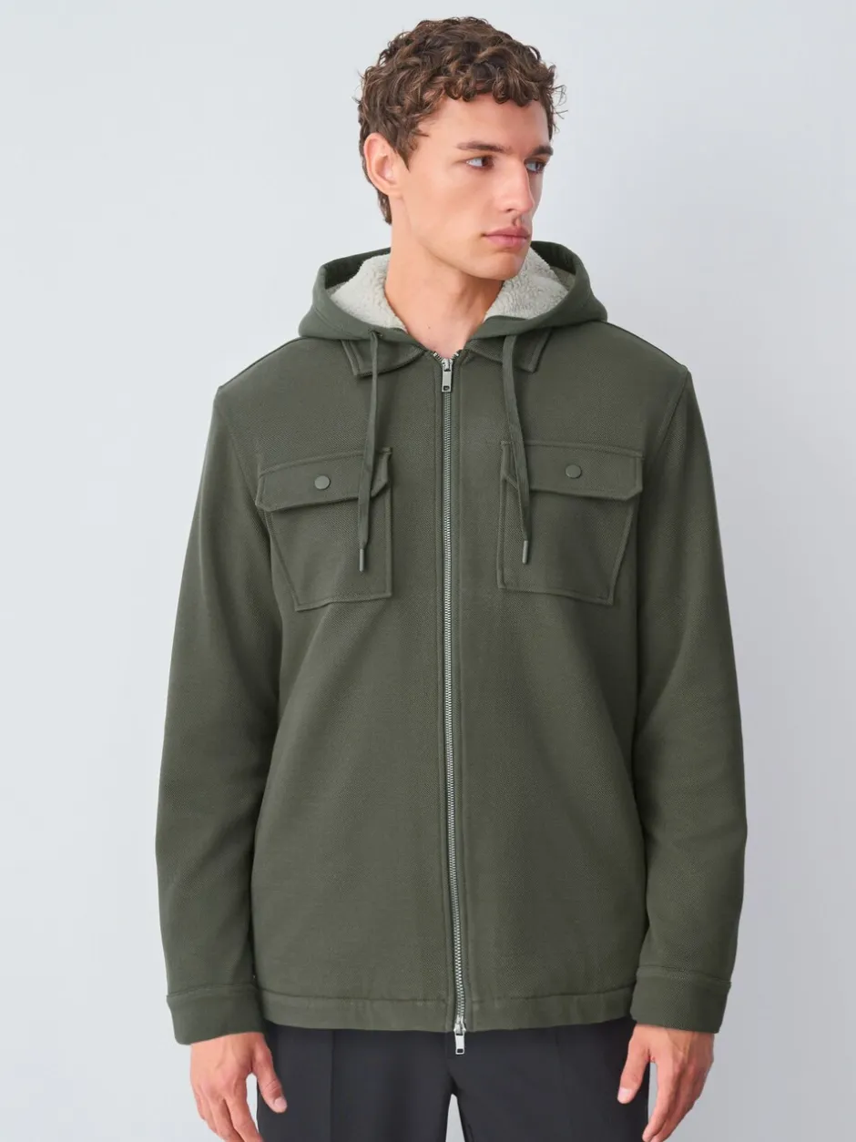 Sweaters En Hoody´S|Sweaters En Hoody´S*Next - Borg overshirt met fleecevoering Kakigroen