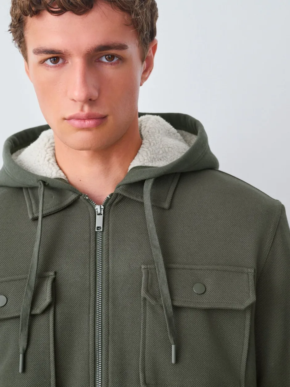 Sweaters En Hoody´S|Sweaters En Hoody´S*Next - Borg overshirt met fleecevoering Kakigroen