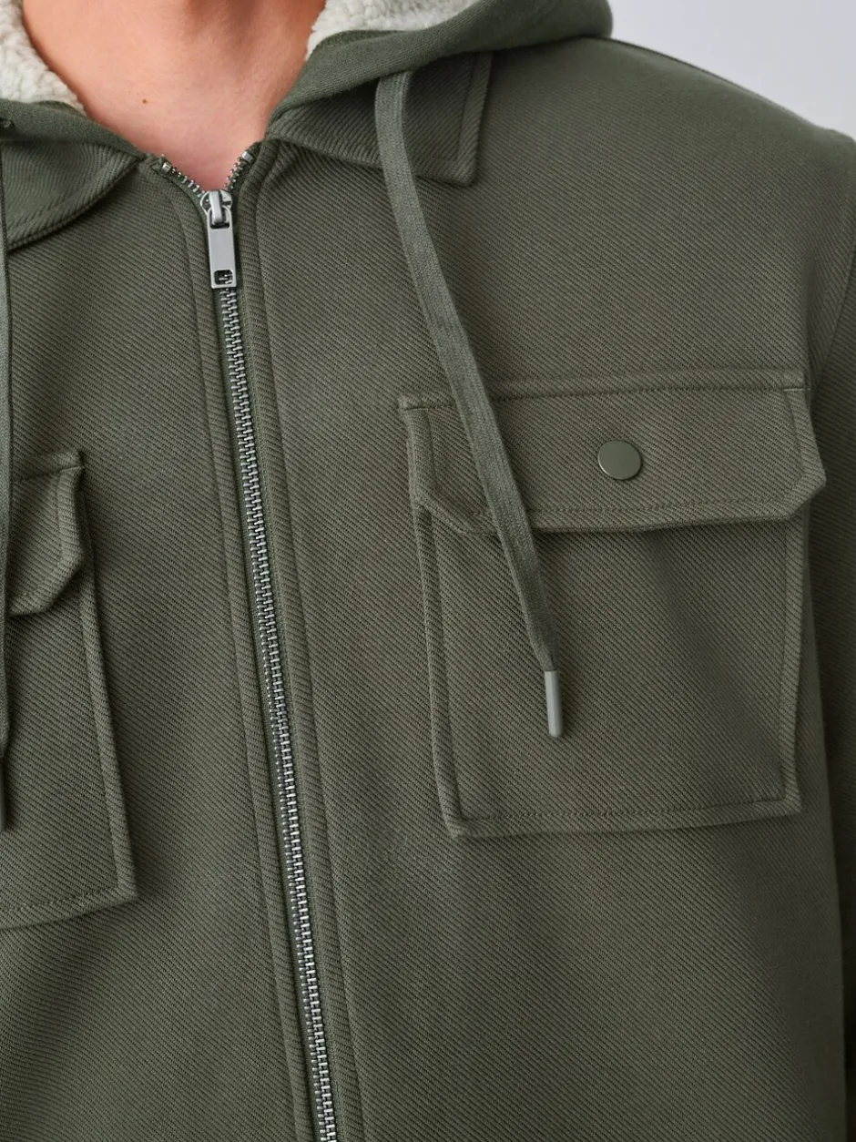 Sweaters En Hoody´S|Sweaters En Hoody´S*Next - Borg overshirt met fleecevoering Kakigroen