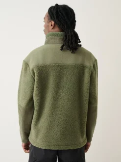 Jassen En Jacks|Sweaters En Hoody´S|Next - Cord Block Zip Through Funnel Fleece Kakigroen