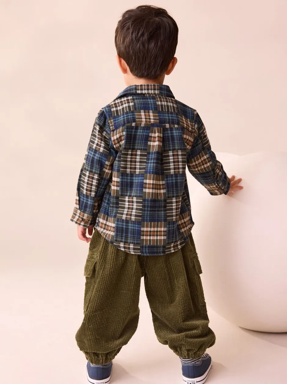 Broeken En Chino's*Next - Corduroy cargobroek (3 mnd-7 jr) Kakigroen