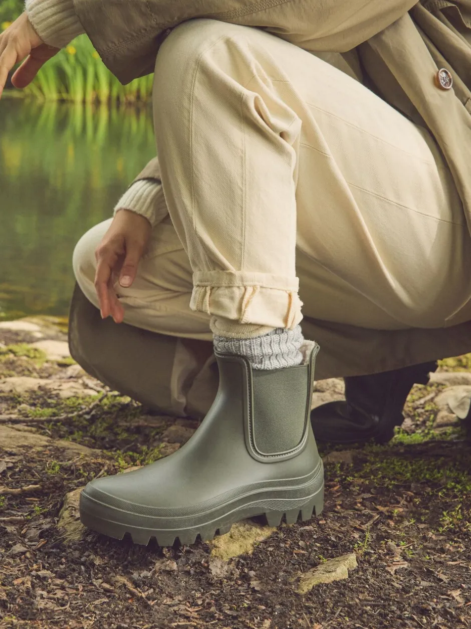 Laarzen|Boots|Next - Faux Fur Lined Chelsea Ankle Wellies Kakigroen