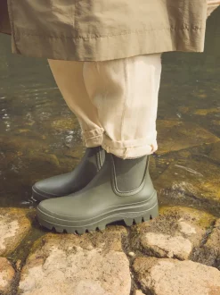 Laarzen|Boots|Next - Faux Fur Lined Chelsea Ankle Wellies Kakigroen