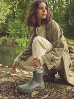 Laarzen|Boots|Next - Faux Fur Lined Chelsea Ankle Wellies Kakigroen