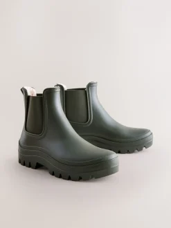 Laarzen|Boots|Next - Faux Fur Lined Chelsea Ankle Wellies Kakigroen