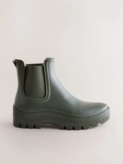 Laarzen|Boots|Next - Faux Fur Lined Chelsea Ankle Wellies Kakigroen