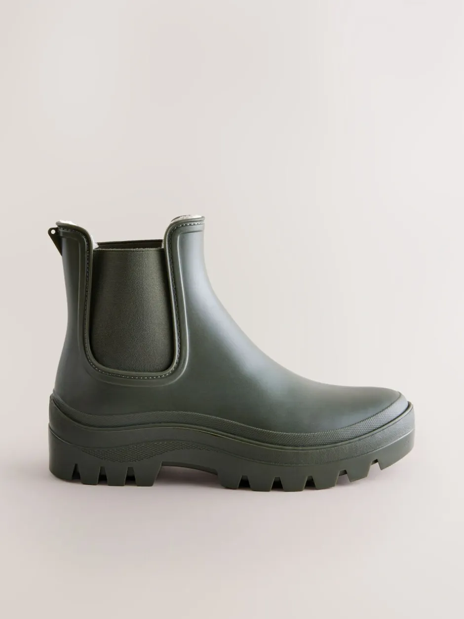 Laarzen|Boots|Next - Faux Fur Lined Chelsea Ankle Wellies Kakigroen