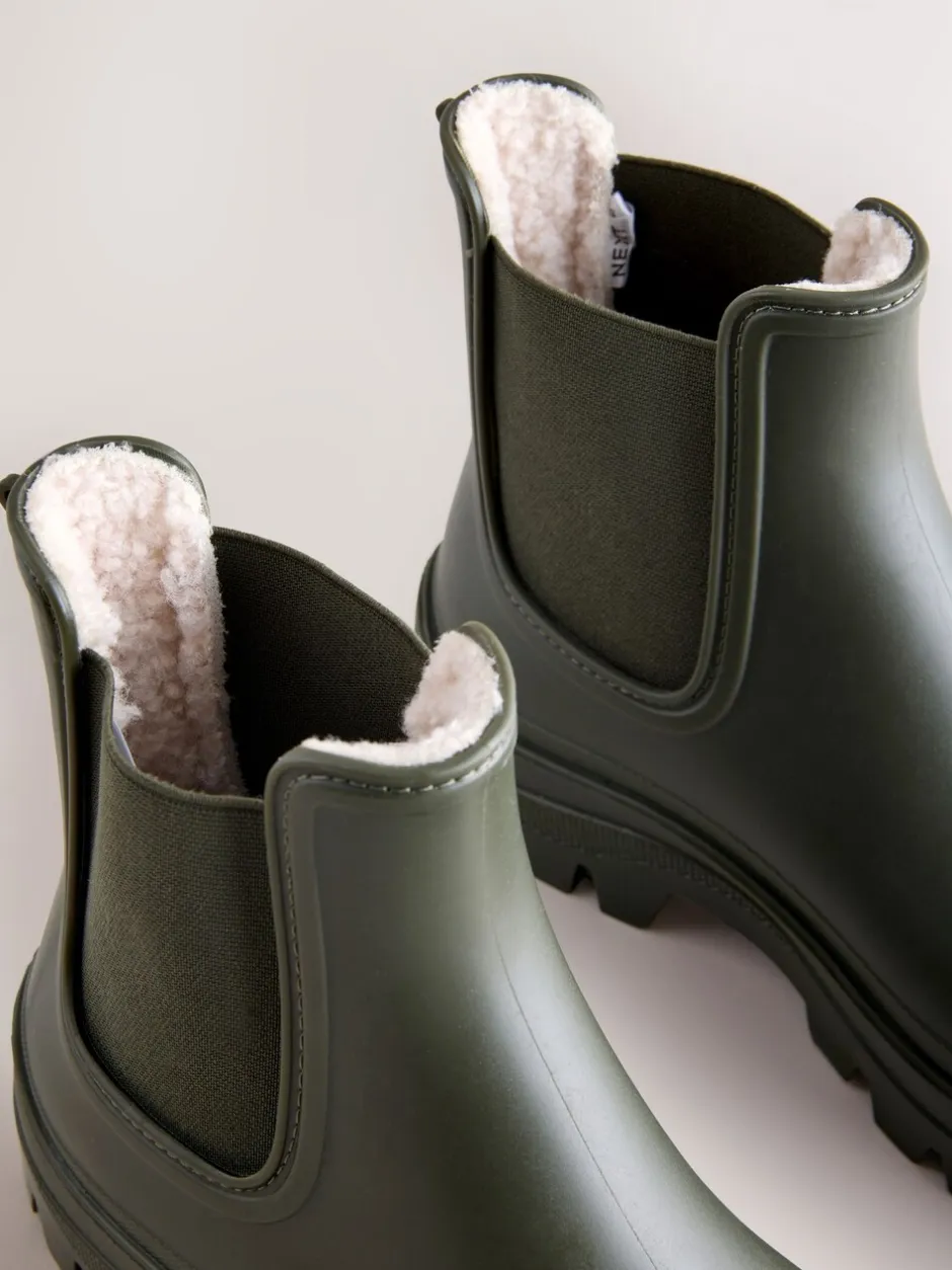 Laarzen|Boots|Next - Faux Fur Lined Chelsea Ankle Wellies Kakigroen