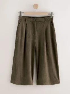 Shorts|Next Kakigroen - Faux Suede Longline Shorts