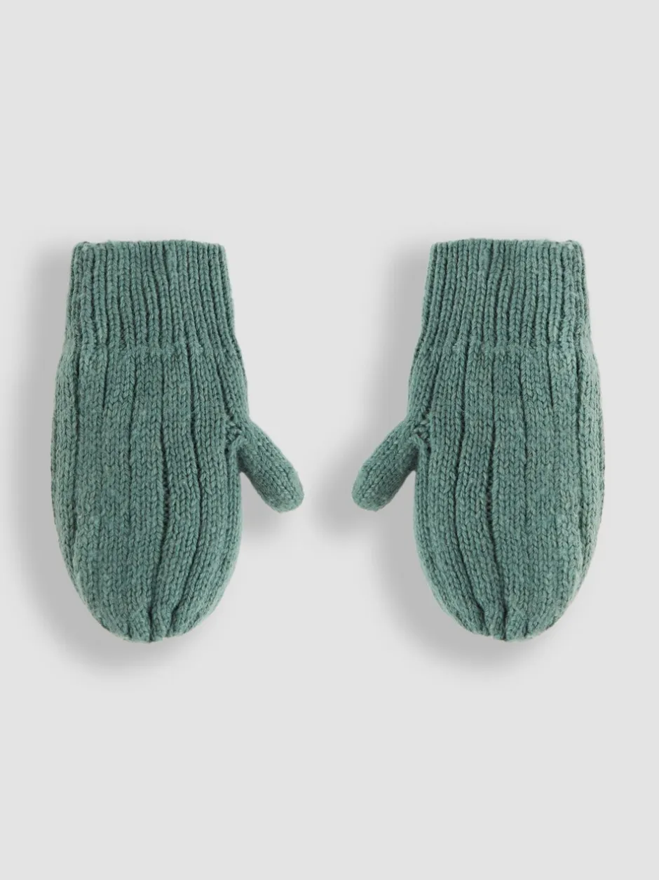 Mutsjes En Antikrabwantjes|Mutsen, Handschoenen En Sjaals*Jojo Maman Bébé - Knitted Mittens Kakigroen