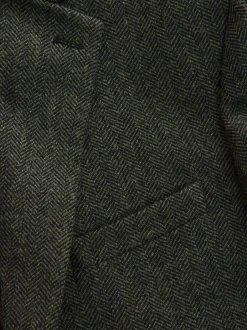 Blazers En Business-Jasjes*Next - Normale Pasvorm - Blazer met visgraatmotief en hoog wolgehalte Kakigroen