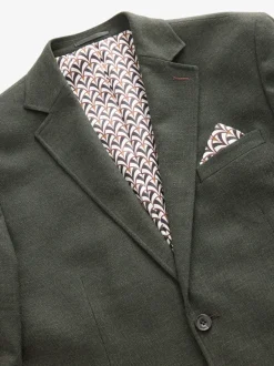 Blazers En Business-Jasjes|Next - Normale Pasvorm - Modieuze blazer met textuur Kakigroen