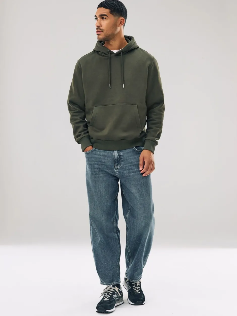 Sweaters En Hoody´S|Sweaters En Hoody´S|Next Kakigroen - Normale Pasvorm - Zwaargewicht Cotton Rich Jersey Hoodie