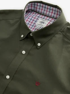 Formele Overhemden|Shirts*Next Kakigroen - Oxford-stretchoverhemd met lange mouwen