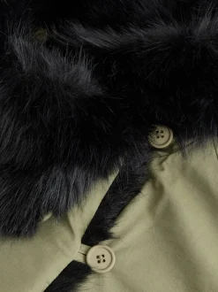Jassen En Jacks*Next Kakigroen - Parka with Contrast Faux Fur Trim