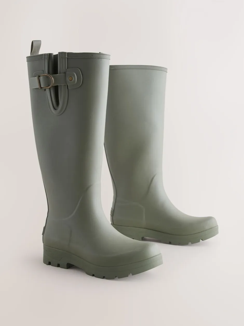 Laarzen|Boots*Next - Premium Faux Fur Lined Knee High Wellies Kakigroen