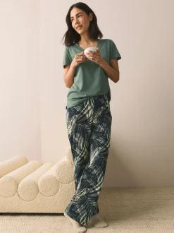 Alle Nacht- En Loungekleding|Pyjama's|Next - Pyjama met korte mouwen Kakigroen