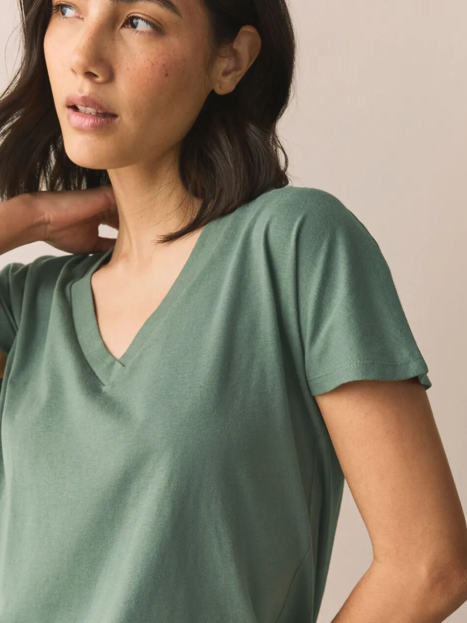 Alle Nacht- En Loungekleding|Pyjama's|Next - Pyjama met korte mouwen Kakigroen