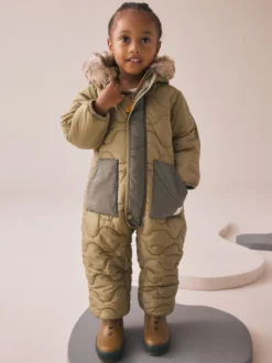 Jassen, Jacks En Kinderwagenpakjes|Jassen En Jacks|Next - Regenbestendig sneeuwpak (3 mnd - 7 jr) Kakigroen