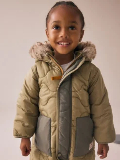 Jassen, Jacks En Kinderwagenpakjes|Jassen En Jacks|Next - Regenbestendig sneeuwpak (3 mnd - 7 jr) Kakigroen