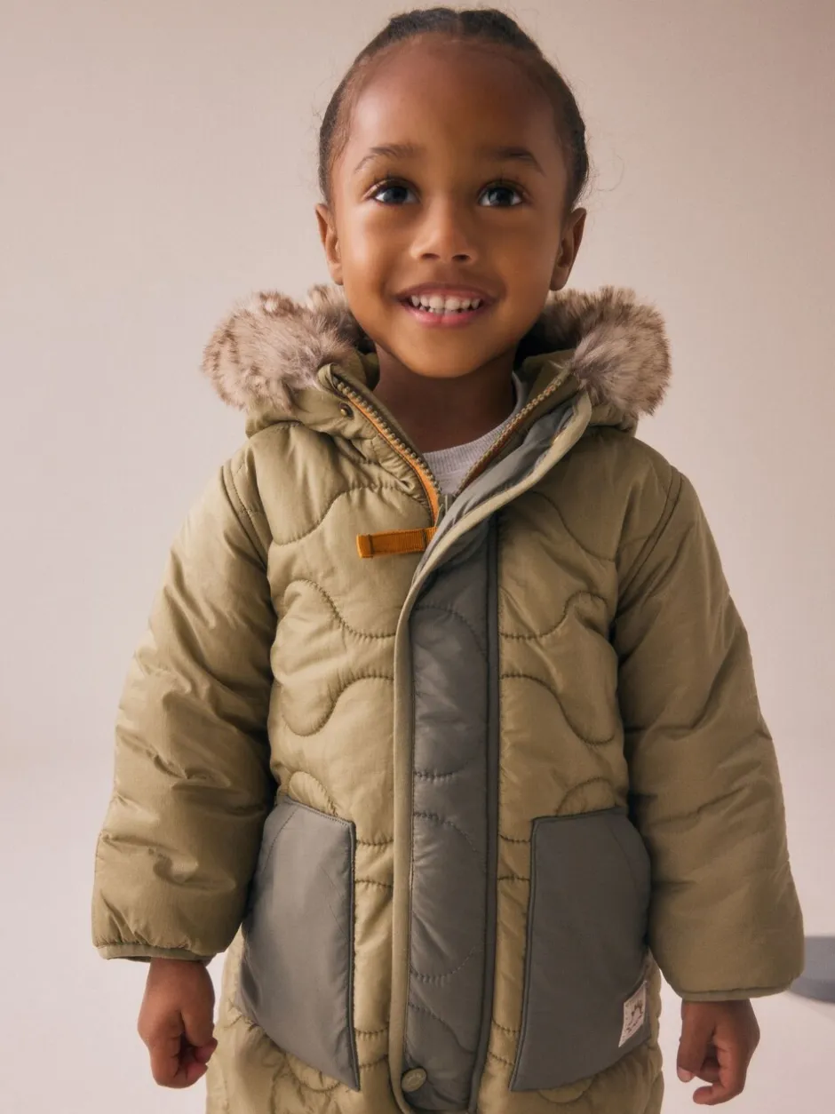 Jassen, Jacks En Kinderwagenpakjes|Jassen En Jacks|Next - Regenbestendig sneeuwpak (3 mnd - 7 jr) Kakigroen
